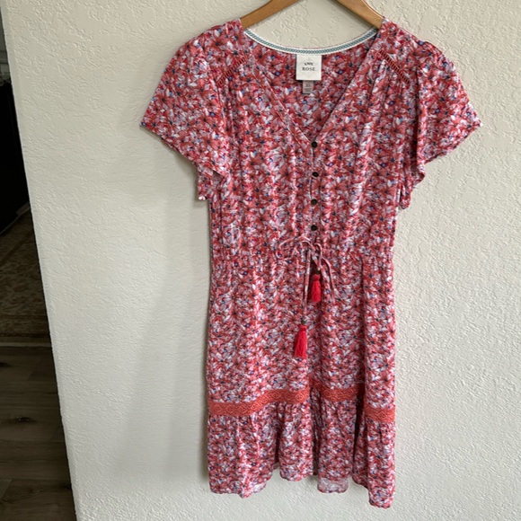 Boho Floral Dress with tassel tie Waist Size XS - Picture 4 of 12